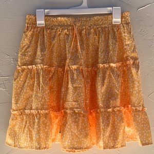 Yellow country ruffle sun skirt